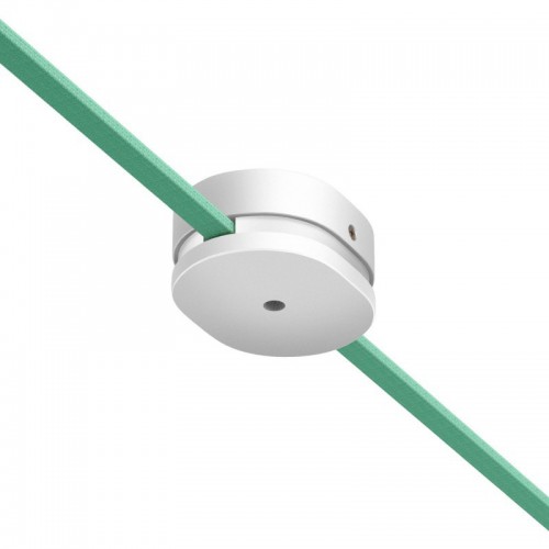 Ξύλινο Εξάρτημα Ροζέτα Οβάλ DIY με 1 Τρύπα στο Κέντρο και 2 Τρύπες στο Πλάι για Καλώδιο Γιρλάντας Λευκό - Σειρά Filé - Creative Cables