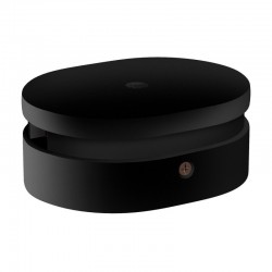 Ξύλινο Εξάρτημα Ροζέτα Οβάλ DIY με 1 Τρύπα στο Κέντρο και 2 Τρύπες στο Πλάι για Καλώδιο Γιρλάντας Μαύρο - Σειρά Filé - Creative Cables