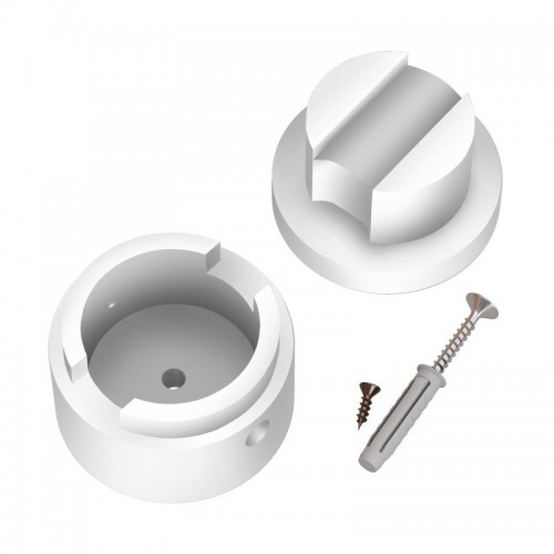 Ξύλινο Εξάρτημα Τερματικό Στρόγγυλο DIY για Καλώδιο Γιρλάντας Λευκό - Σειρά Filé - Creative Cables