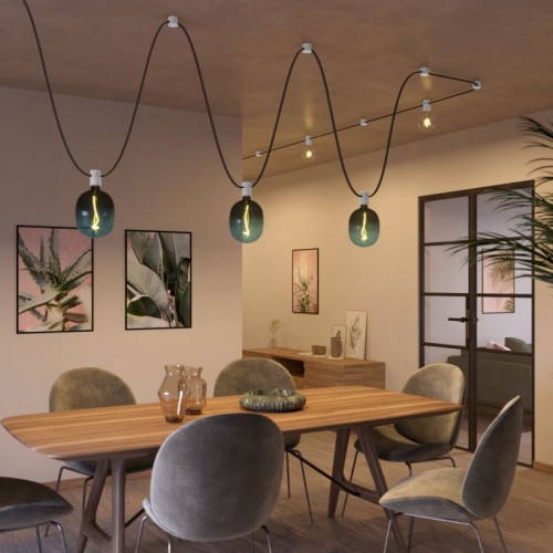 Ξύλινο Εξάρτημα Τερματικό Στρόγγυλο DIY για Καλώδιο Γιρλάντας Λευκό - Σειρά Filé - Creative Cables