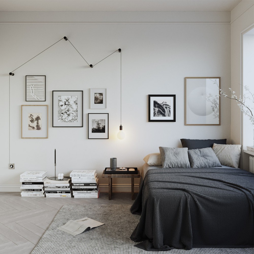 Φορητό Φωτιστικό Snake με μεταλλικό ντουί και φις, με 4 στηρίγματα τοίχου Rolé - Μαύρο - Creative Cables