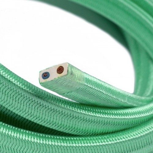 Πλακέ Υφασμάτινο Καλώδιο για Γιρλάντα Creative Cables - Πράσινο Οπάλ CH69