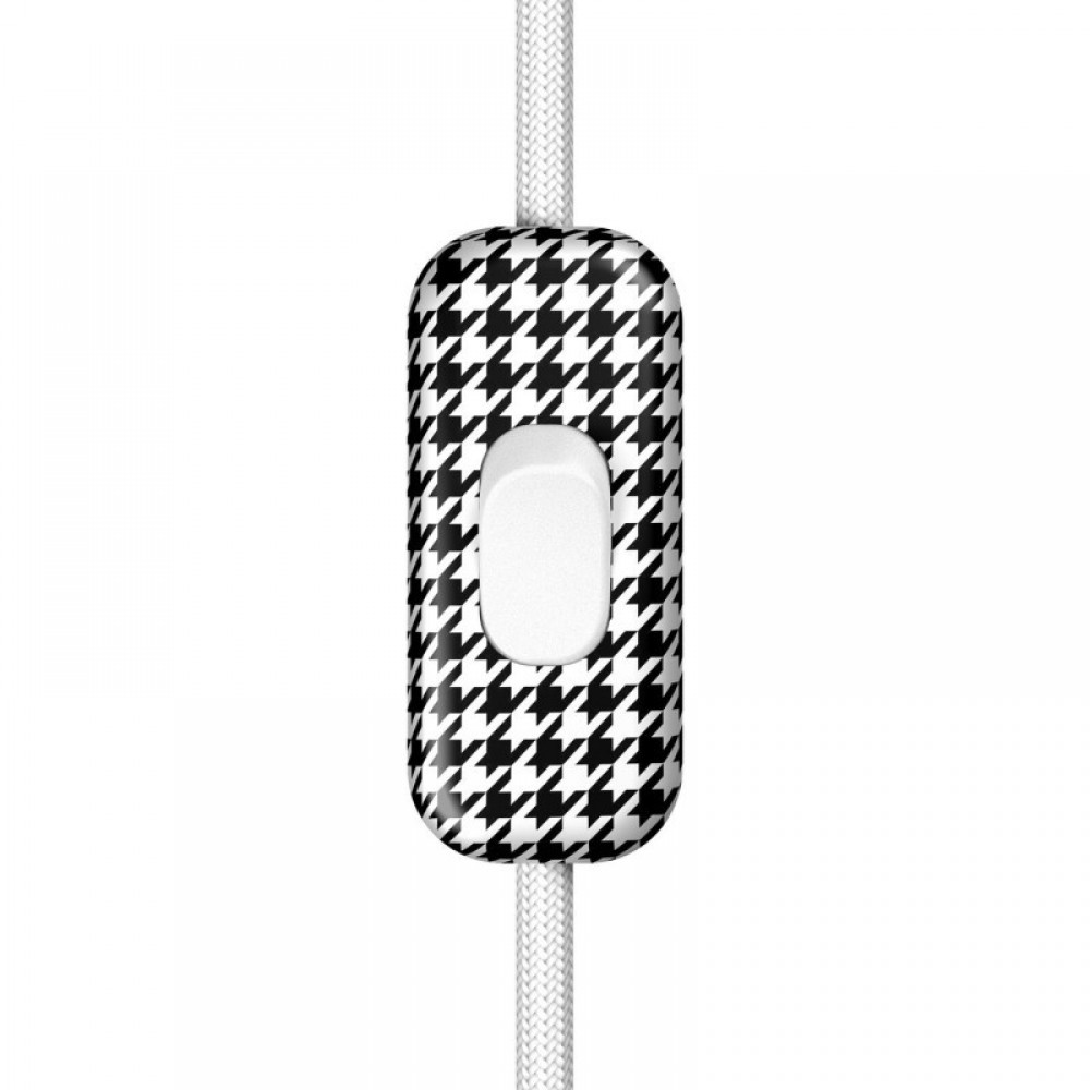 Διακοπτάκι Ενδιάμεσο Creative Switch Ασπρόμαυρο pied de poule - Λευκό - Creative Cables