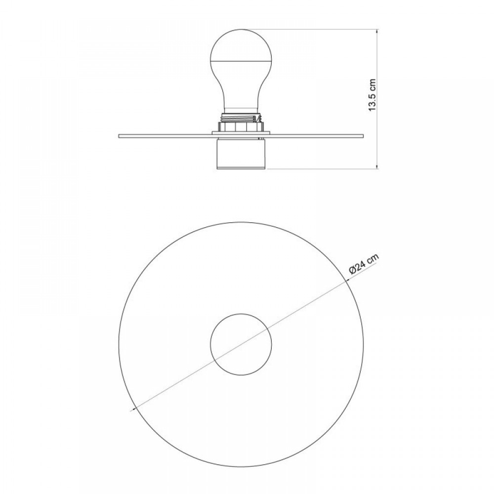 Φωτιστικό Τοίχου ή Οροφής με καπέλο Majolica- IP44 Στεγανό - Μαύρο - Creative Cables