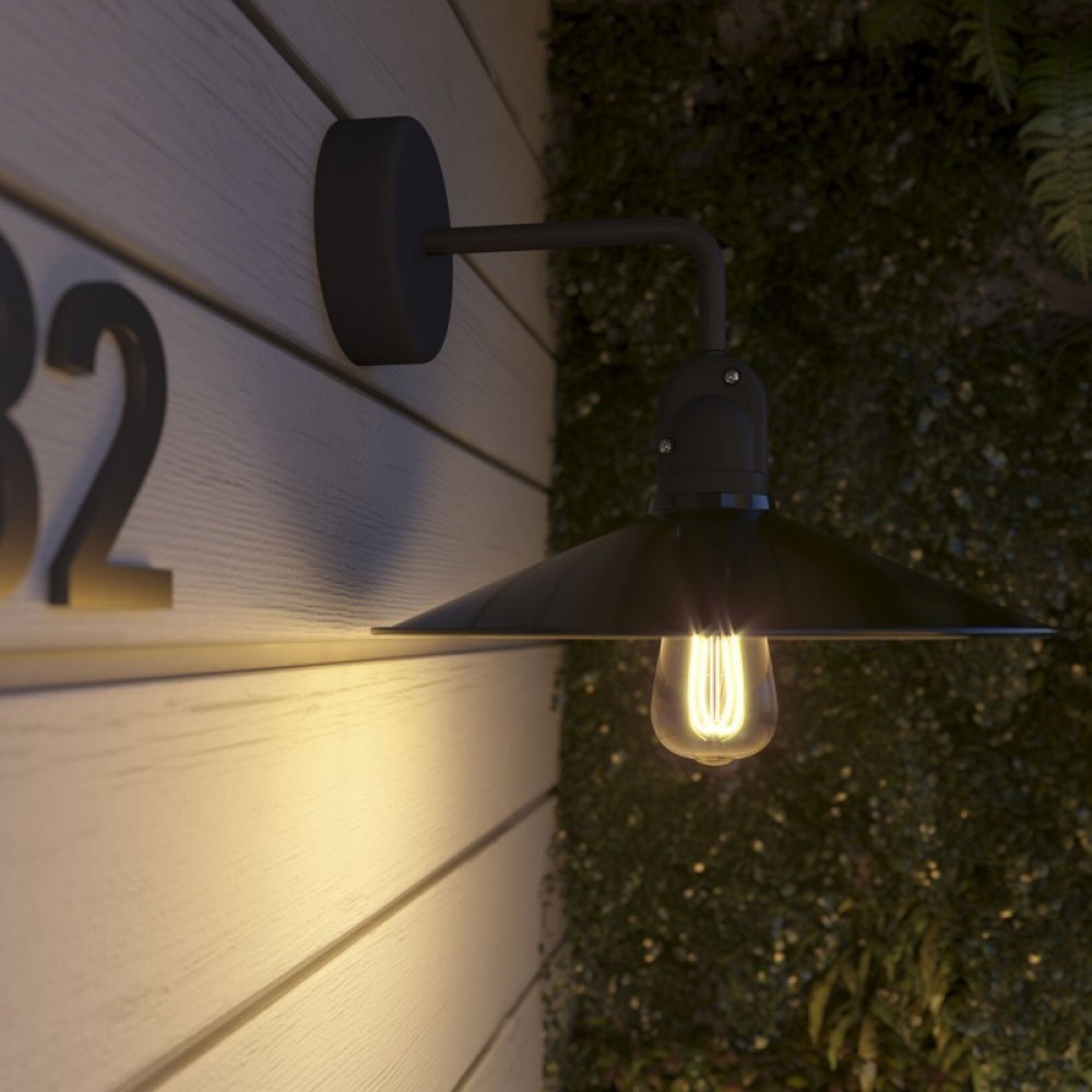 Φωτιστικό Τοίχου Fermaluce EIVA με Καμπύλη Και Καπέλο Swing, Στεγανό IP65 - Creative Cables