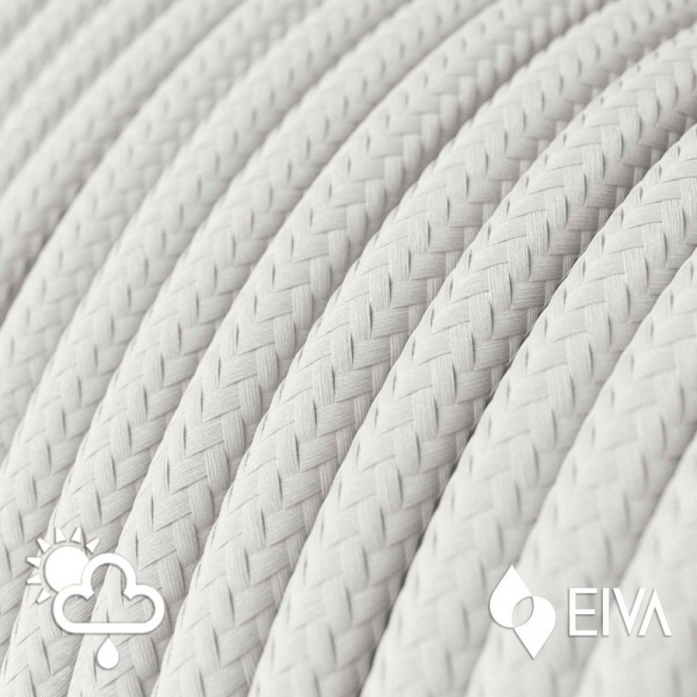 Στρογγυλό Υφασμάτινο Καλώδιο Εξωτερικού Χώρου Λευκό SM01 - IP65 Συμβατό με EIVA Συστήματα - Creative Cables