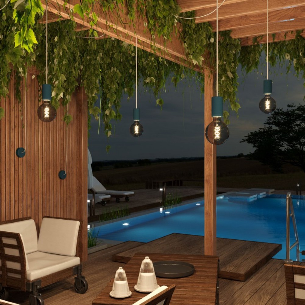 Στρογγυλό Υφασμάτινο Καλώδιο Εξωτερικού Χώρου Γκρι Φυσικό Λινό SN02 - IP65 Συμβατό Με EIVA Συστήματα - Creative Cables