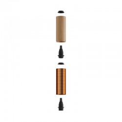 Ξύλινο Σποτ και μεταλλικό Tub-E14, με διπλό συνδυασμό και ντουί Ε14 ροδέλα Φυσικό Ξύλο - Χάλκινο vintage - Creative Cables