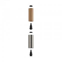 Ξύλινο Σποτ και μεταλλικό Tub-E14, με διπλό συνδυασμό και ντουί Ε14 ροδέλα Φυσικό Ξύλο - Τιτανιο - Creative Cables