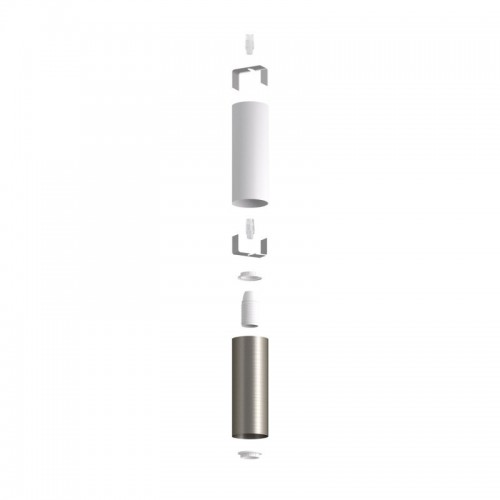 Σωληνωτό Φωτιστικό Σποτ Μεταλλικό Tub-E14 διπλό Λευκό ΜΑΤ - Νίκελ ΜΑΤ - Creative Cables