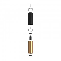 Σωληνωτό Φωτιστικό Σποτ Μεταλλικό Tub-E14 διπλό Μαύρο - Μπρονζέ - Creative Cables