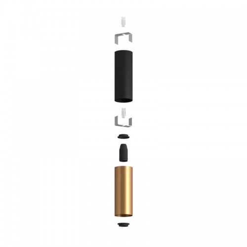 Σωληνωτό Φωτιστικό Σποτ Μεταλλικό Tub-E14 διπλό Μαύρο - Μπρονζέ - Creative Cables