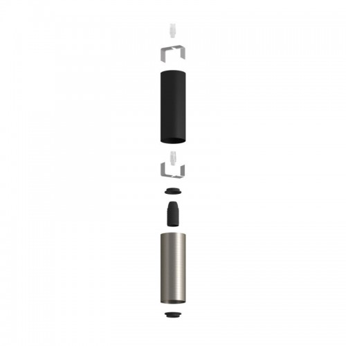 Σωληνωτό Φωτιστικό Σποτ Μεταλλικό Tub-E14 διπλό Μαύρο - Νίκελ ΜΑΤ - Creative Cables