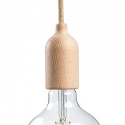 Ντουί Ξύλινο Ε27, με Εσωτερικό Στήριγμα Καλωδίου Neutral - Creative Cables