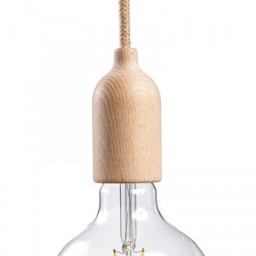 Ντουί Ξύλινο Ε27, με Εσωτερικό Στήριγμα Καλωδίου Neutral - Creative Cables