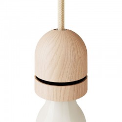 Ντουί Ξύλινο E27 πομπέ με ροδέλες με εσωτερικό στήριγμα καλωδίου - Creative Cables