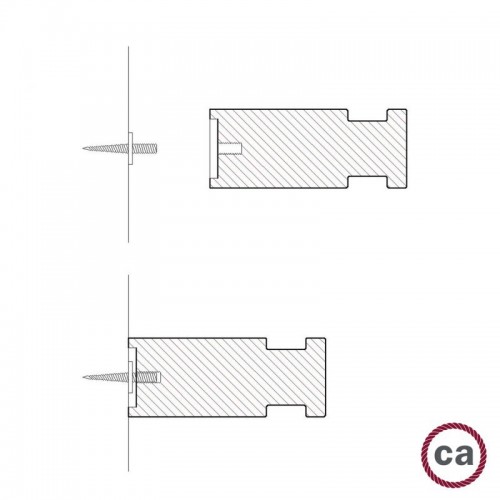 Στήριγμα Τοίχου Rolé Ξύλινο  Wenge Εφέ , για Υφασμάτινο Καλώδιο - Creative Cables