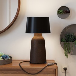 Ξύλινα Πόδια Στήριξης, Βάση για Επιτραπέζια Φωτιστικά - Χρώμα Μαύρο - Creative Cables