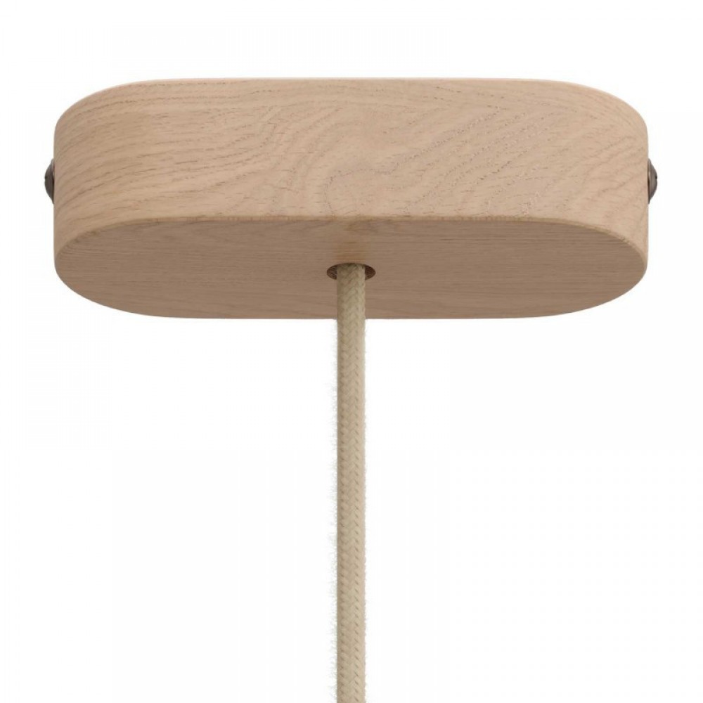 Ροζέτα Φωτιστικού Ξύλινη Οβάλ για Υφασμάτινο Καλώδιο - Χρώμα Neutral - Creative Cables