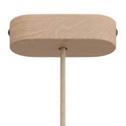 Ροζέτα Φωτιστικού Ξύλινη Οβάλ για Υφασμάτινο Καλώδιο - Χρώμα Neutral - Creative Cables