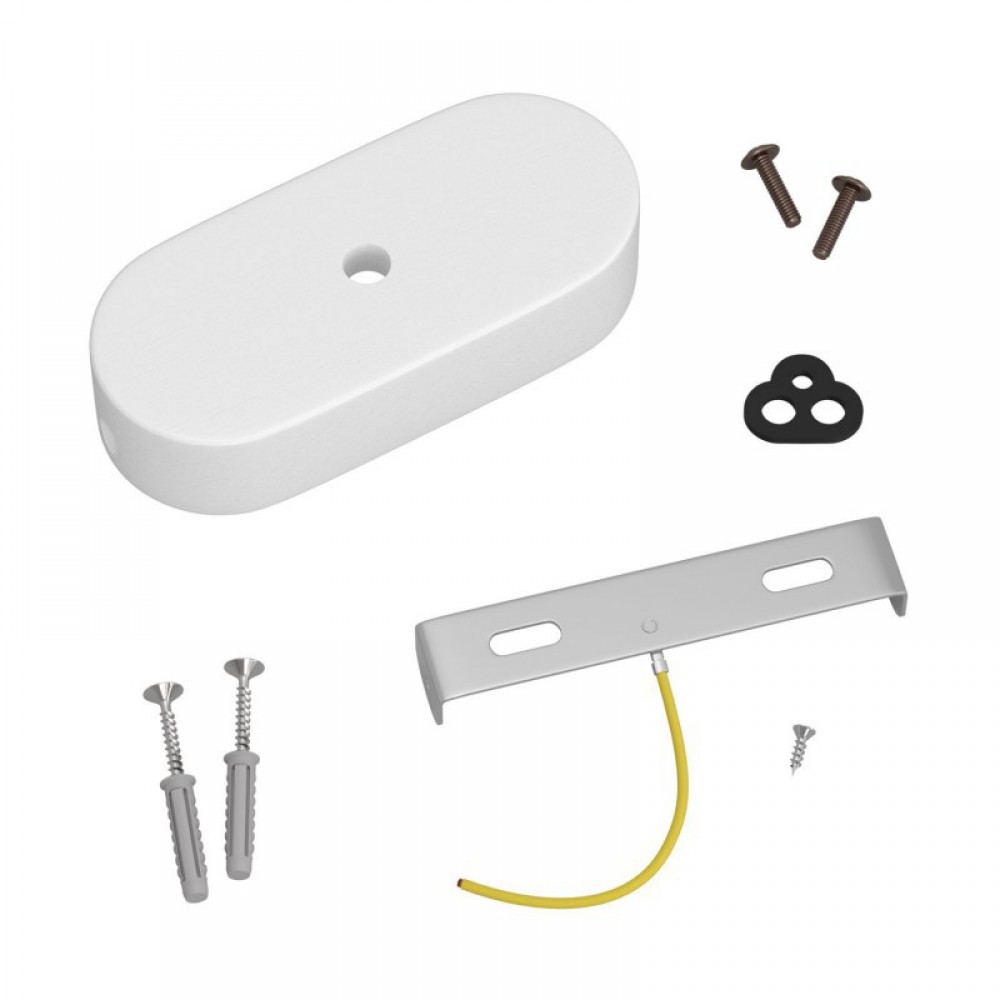 Ροζέτα Φωτιστικού Ξύλινη Οβάλ για Υφασμάτινο Καλώδιο - Χρώμα Λευκό - Creative Cables