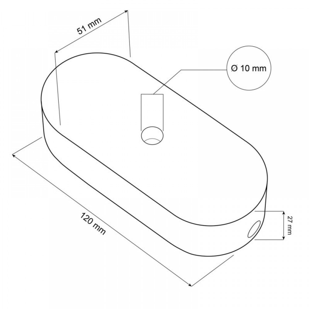 Ροζέτα Φωτιστικού Ξύλινη Οβάλ για Υφασμάτινο Καλώδιο - Χρώμα Λευκό - Creative Cables