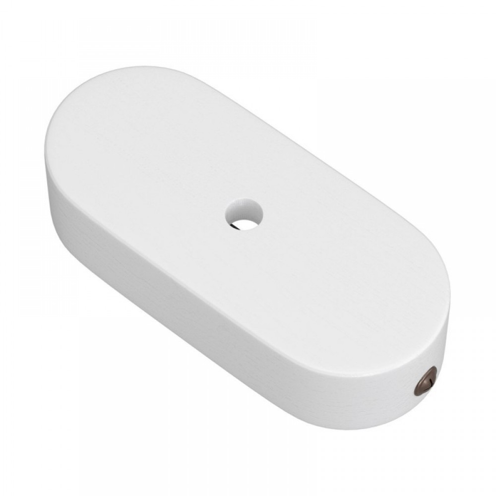 Ροζέτα Φωτιστικού Ξύλινη Οβάλ για Υφασμάτινο Καλώδιο - Χρώμα Λευκό - Creative Cables