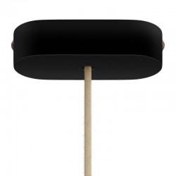 Ροζέτα Φωτιστικού Ξύλινη Οβάλ για Υφασμάτινο Καλώδιο - Χρώμα Μαύρο - Creative Cables