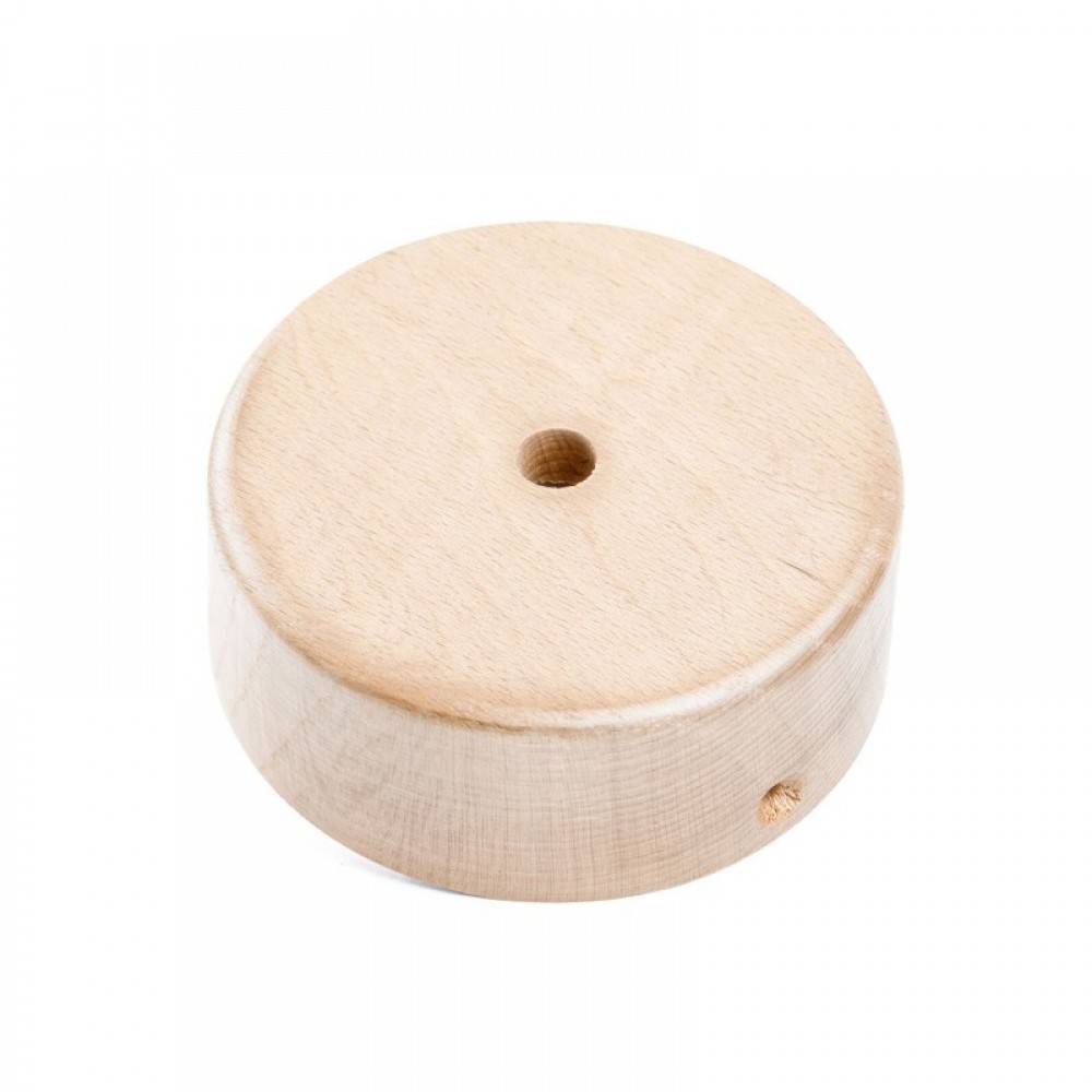 Ροζέτα Φωτιστικού Ξύλινη Mini με μία Τρύπα για Υφασμάτινο Καλώδιο, Χρώμα Neutral - Creative Cables KRL88FC01