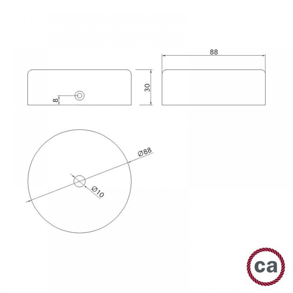 Ροζέτα Φωτιστικού Ξύλινη Mini με μία Τρύπα για Υφασμάτινο Καλώδιο, Χρώμα Neutral - Creative Cables KRL88FC01