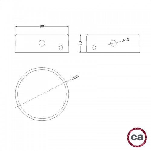 Ροζέτα Ξύλινη Mini Κουτί Διακλάδωσης με 4 Τρύπες στο Πλάι - Χρώμα Neutral - Creative Cables KRL88SF4L01