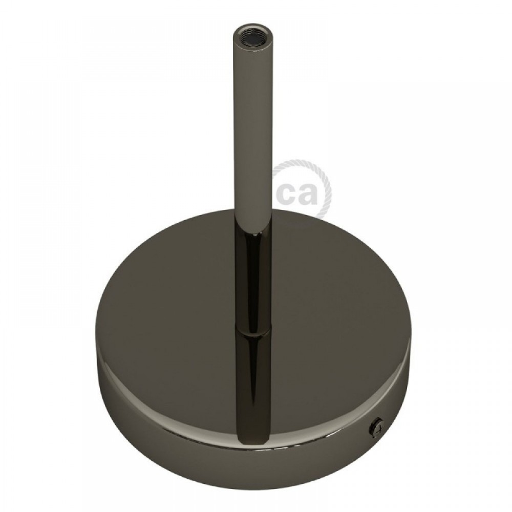 Ροζέτα Φωτιστικού Μεταλλική πλακέ με στήριγμα καλωδίου 15cm - Ανθρακί - Creative Cables