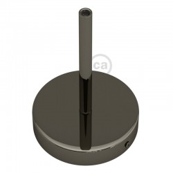 Ροζέτα Φωτιστικού Μεταλλική πλακέ με στήριγμα καλωδίου 15cm - Ανθρακί - Creative Cables