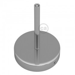 Ροζέτα Φωτιστικού Μεταλλική πλακέ με στήριγμα καλωδίου 15cm - Χρώμιο - Creative Cables