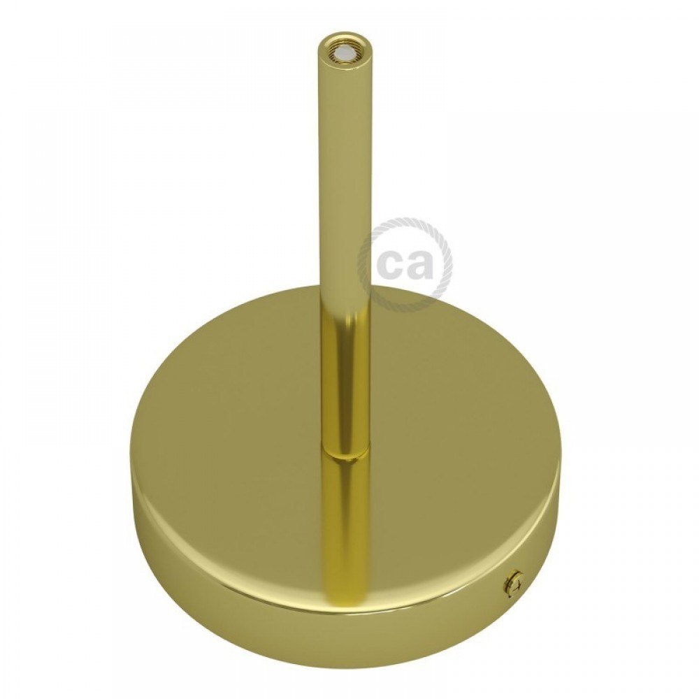 Ροζέτα Φωτιστικού Μεταλλική πλακέ με στήριγμα καλωδίου 15cm - Χρυσό - Creative Cables