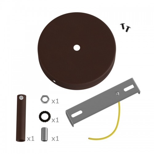 Ροζέτα Φωτιστικού Μεταλλική πλακέ με στήριγμα καλωδίου 7cm - Βαμμένη σκουριά - Creative Cables