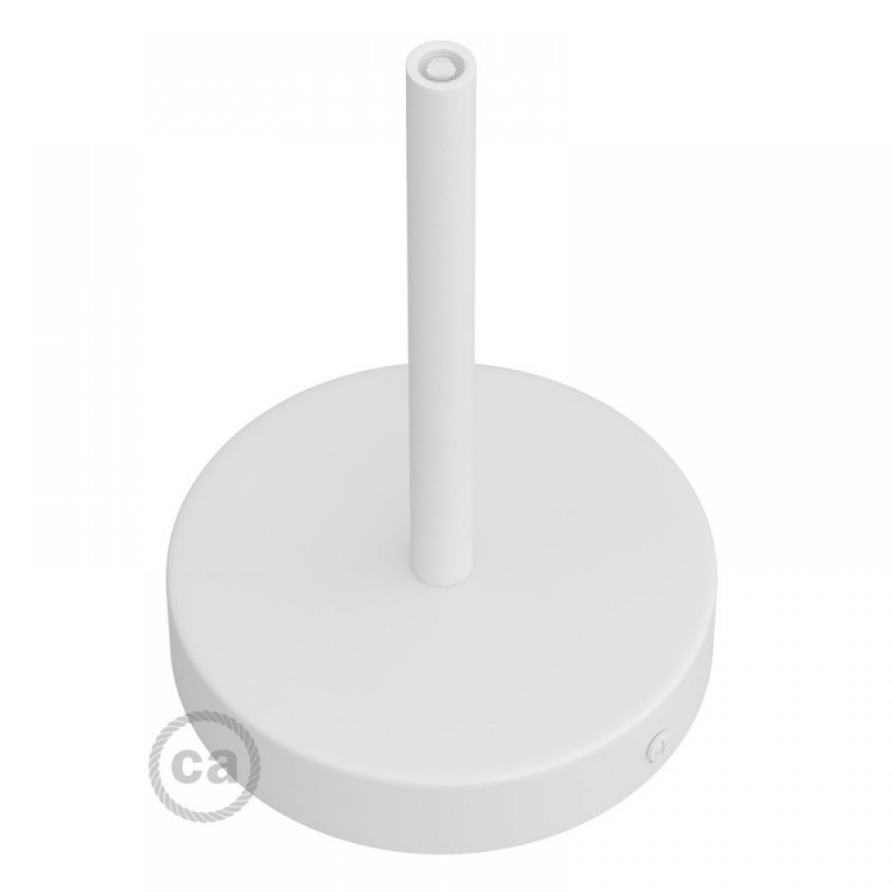 Ροζέτα Φωτιστικού Μεταλλική πλακέ με στήριγμα καλωδίου 15cm - Λευκό ΜΑΤ - Creative Cables