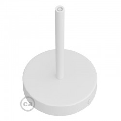 Ροζέτα Φωτιστικού Μεταλλική πλακέ με στήριγμα καλωδίου 15cm - Λευκό ΜΑΤ - Creative Cables