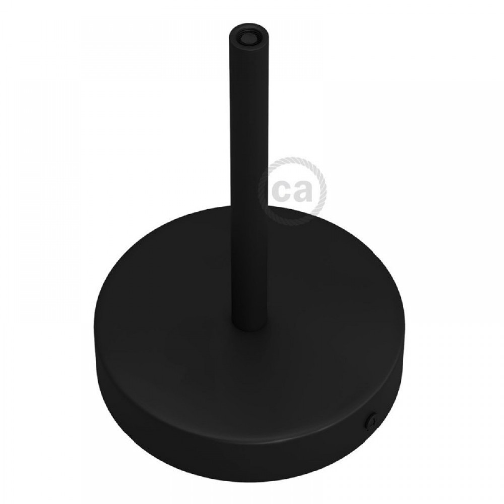 Ροζέτα Φωτιστικού Μεταλλική πλακέ με στήριγμα καλωδίου 15cm - Μαύρο - Creative Cables