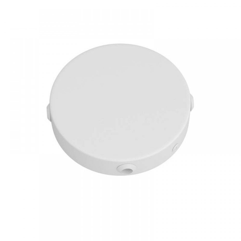 Mini Ροζέτα Μεταλλική Κουτί Διακλάδωσης πλακέ με 4 τρύπες στο πλάι - Λευκό ΜΑΤ Creative Cables