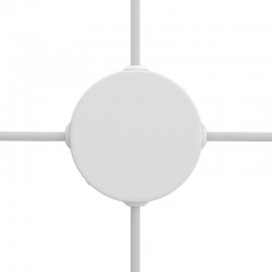 Mini Ροζέτα Μεταλλική Κουτί Διακλάδωσης πλακέ με 4 τρύπες στο πλάι - Λευκό ΜΑΤ Creative Cables