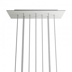 Ορθογώνια Μπάρα Ροζέτα XXL Rose-One με 10 τρύπες, 675 x 225 mm - Λευκό ΜΑΤ Dibond - Creative Cables