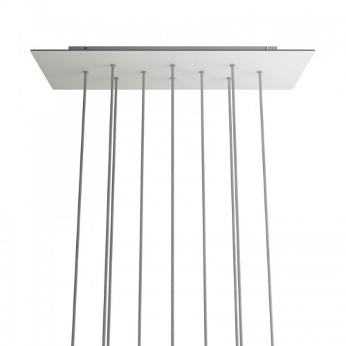 Ορθογώνια Μπάρα Ροζέτα XXL Rose-One με 10 τρύπες, 675 x 225 mm - Λευκό ΜΑΤ Dibond - Creative Cables