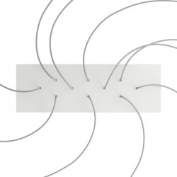 Ορθογώνια Μπάρα Ροζέτα XXL Rose-One με 10 τρύπες, 675 x 225 mm - Λευκό ΜΑΤ Dibond - Creative Cables