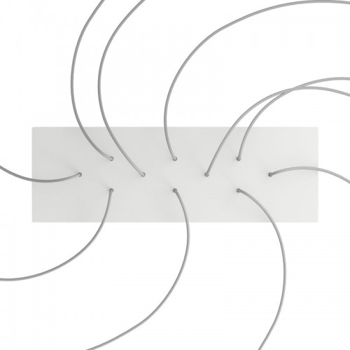 Ορθογώνια Μπάρα Ροζέτα XXL Rose-One με 10 τρύπες, 675 x 225 mm - Λευκό ΜΑΤ Dibond - Creative Cables