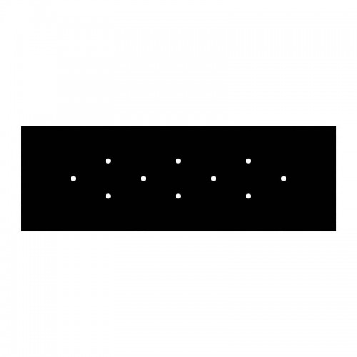 Ορθογώνια Μπάρα Ροζέτα XXL Rose-One με 10 τρύπες, 675 x 225 mm - Μαύρο ΜΑΤ Dibond - Creative Cables