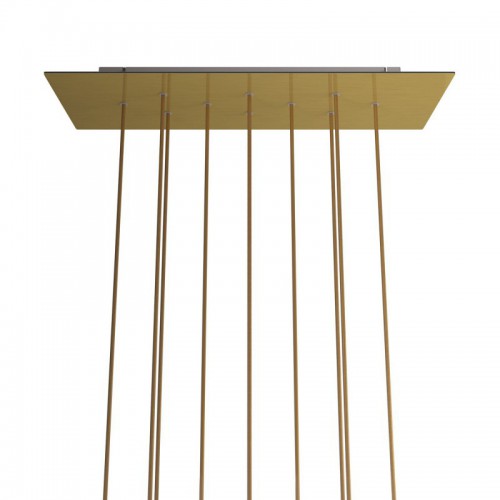 Ορθογώνια Μπάρα Ροζέτα XXL Rose-One με 10 τρύπες, 675 x 225 mm - Χρυσό ΜΑΤ Dibond - Creative Cables