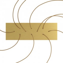 Ορθογώνια Μπάρα Ροζέτα XXL Rose-One με 10 τρύπες, 675 x 225 mm - Χρυσό ΜΑΤ Dibond - Creative Cables