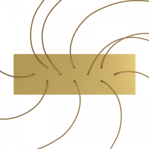 Ορθογώνια Μπάρα Ροζέτα XXL Rose-One με 10 τρύπες, 675 x 225 mm - Χρυσό ΜΑΤ Dibond - Creative Cables