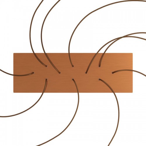 Ορθογώνια Μπάρα Ροζέτα XXL Rose-One με 10 τρύπες, 675 x 225 mm - Χάλκινο ΜΑΤ Dibond - Creative Cables